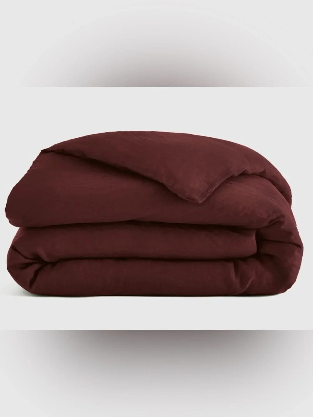 Quince European Linen 1 Piece Duvet Cover, King/Cal King (Burgundy)